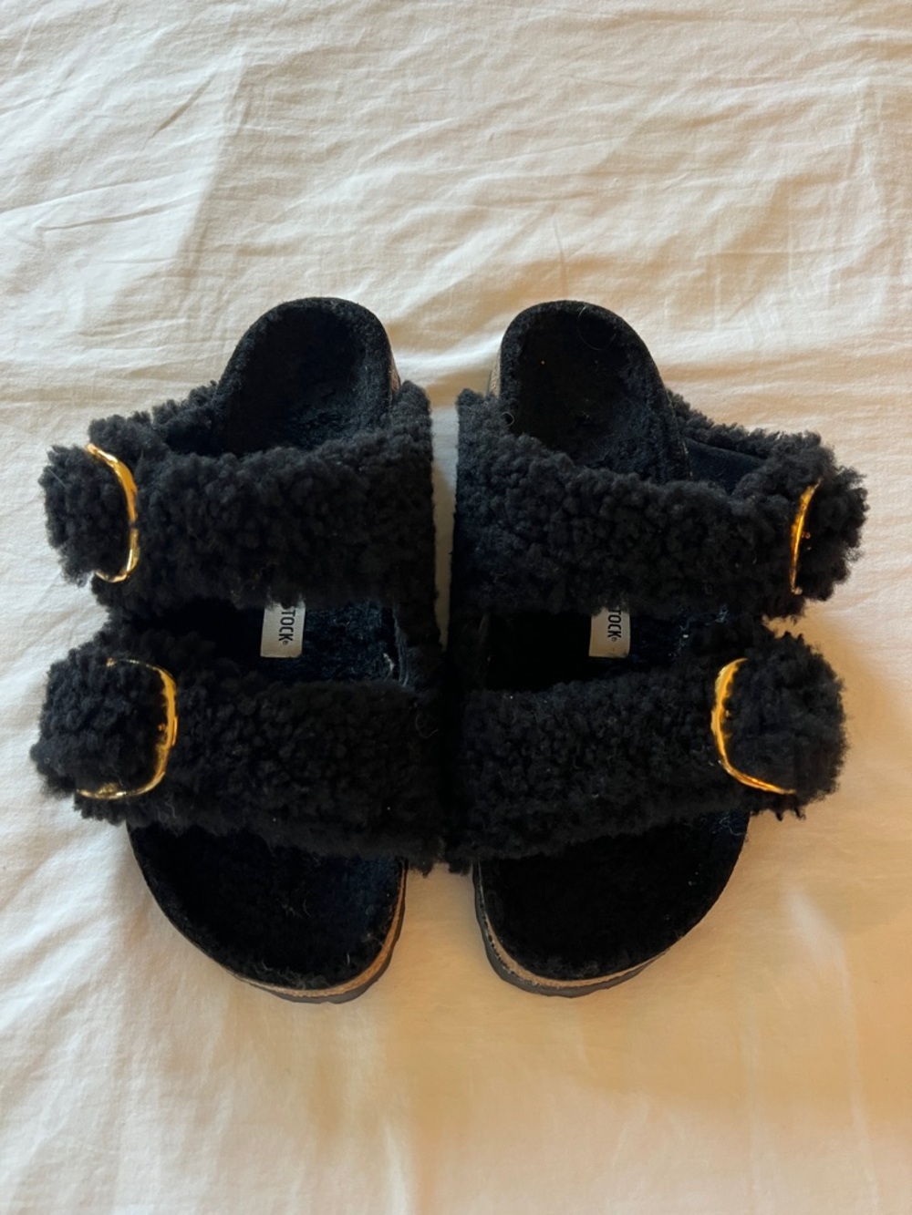 Arizona Big Buckle Shearling Sandal